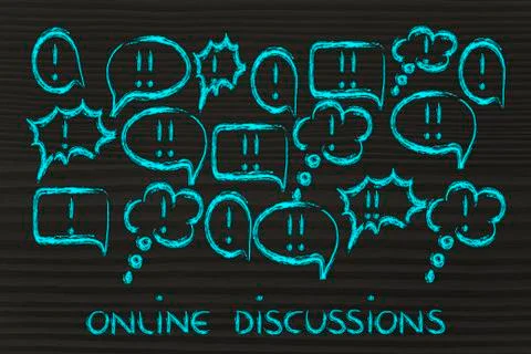 Internet forums and online discussions Stock Illustration
