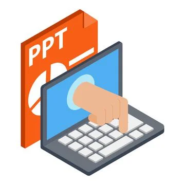 Internet fraud icon isometric vector. Hand from screen presses button ppt file Stock Illustration