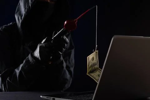 Internet fraud using computer technology, stealing money on the Internet, ste Stock Photos