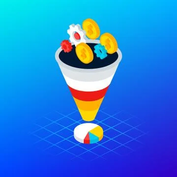 Internet Funnel Analytics Concept Stock Illustration