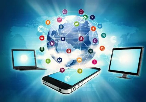 Internet on Gadget Stock Illustration