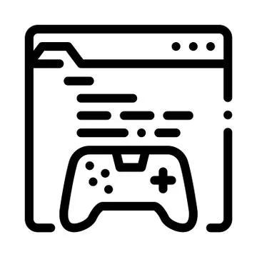 Internet game icon vector outline illustration 스톡 일러스트