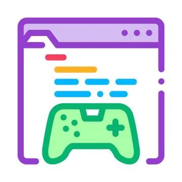Internet game icon vector outline illustration Stock Illustration