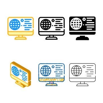 Internet global concepts network color icon vector Illustrazione stock