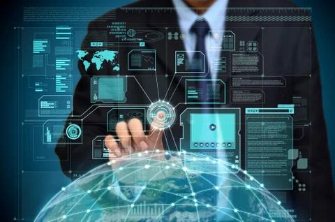 Internet global information access Stock Photos