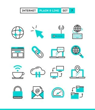 Internet, global network, cloud computing, free WiFi and more. Stock Illustration