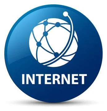 Internet (global network icon) blue round button Stock Illustration