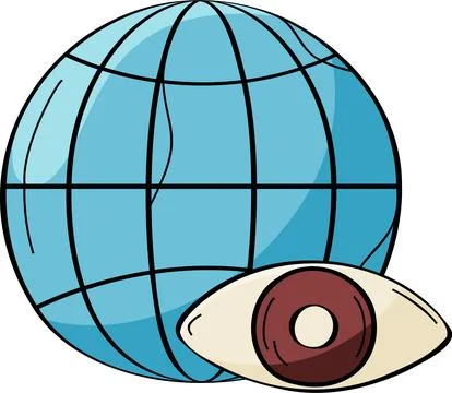 Internet globe eye vision illustration vector global surveillance Stock Illustration