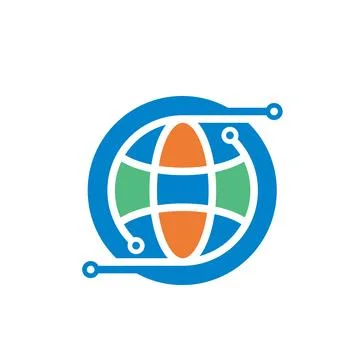 Internet globe icon vector concept design template Illustrazione stock