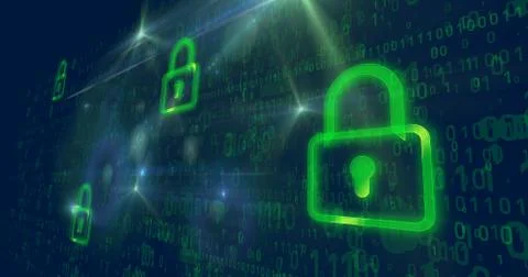 Internet green padlock 스톡 일러스트