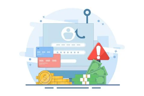 Internet hacker attack and personal data security concept 库存插图