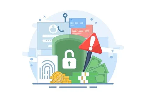 Internet hacker attack and personal data security concept 库存插图