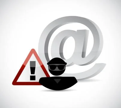 Internet hacker warning sign concept Stock-Illustration