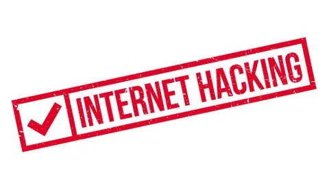 Internet Hacking rubber stamp 스톡 일러스트