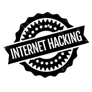 Internet Hacking rubber stamp Illustrazione stock