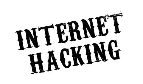 Internet Hacking rubber stamp 스톡 일러스트