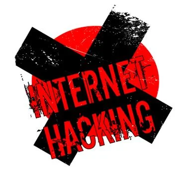 Internet Hacking rubber stamp 스톡 일러스트