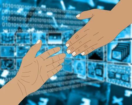 Internet handshake Stock Illustration