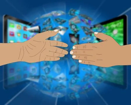 Internet handshake Stock Illustration