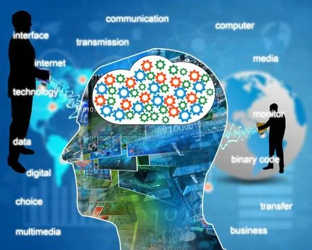 Internet in the head Stock Illustration