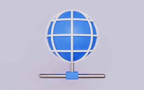 Internet hosting and distributed systems, Globe connected to a server world Illustrazione stock