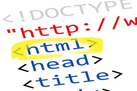 Internet html code Foto stock