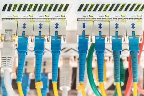 Internet hub close up Stock Photos