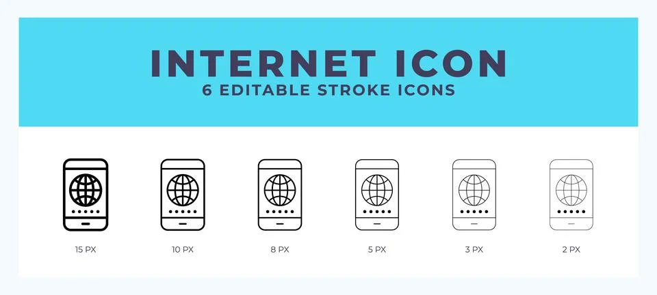 Internet icon illustration vector with editable stroke. Stock Illustration