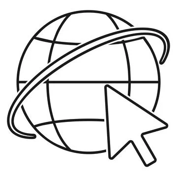 Internet Icon Outline Vector Stockillustratie