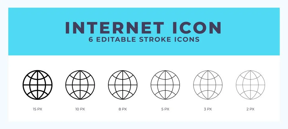 Internet icon set with different stroke. Design elements for logo. Vector i.. イラスト素材