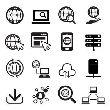 Internet icon set Stock Illustration