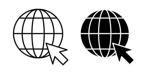Internet icon. Style is flat and line symbol Ilustração Stock