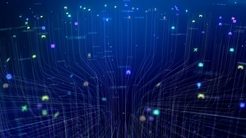 Internet icons and data Video stock 121509804