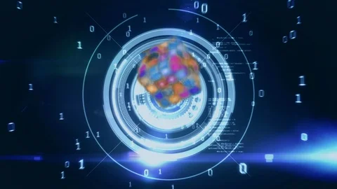 Internet icons and symbols with binary codes Stock Footage 110651692