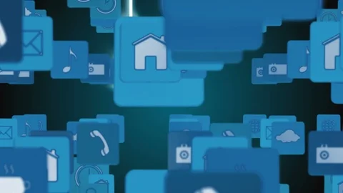 Internet icons and symbols with binary codes Stock Footage 110718184