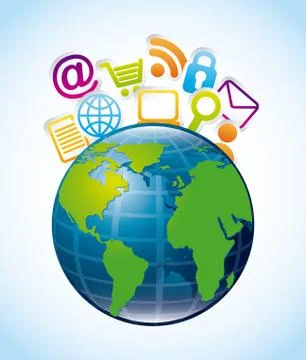 Internet icons over blue background vector illustration Stock Illustration