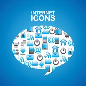 Internet icons over blue background vector illustration Stock Illustration