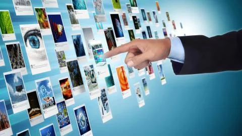 Internet Image and Picture sharing concept Stock Photos