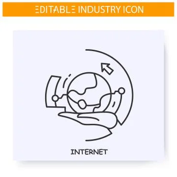 Internet industry line icon. Editable illustration Stock Illustration