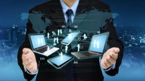 Internet information technology concept Stock Photos