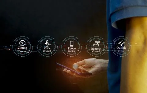 Internet installation technology concept security system Smart home applica.. Stock Photos