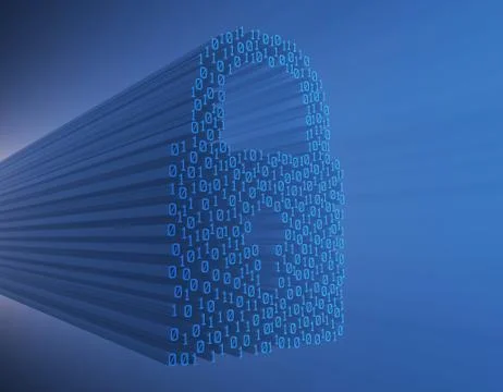 Internet intelligent technology, lock, data transmission security Illustrazione stock