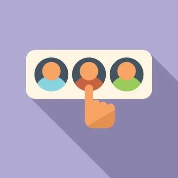 Internet interaction icon flat vector. Business person Illustrazione stock