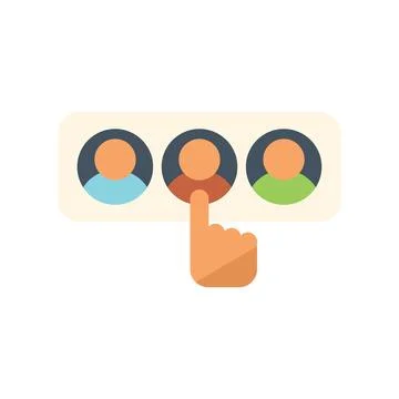 Internet interaction icon flat vector. Business person Illustrazione stock