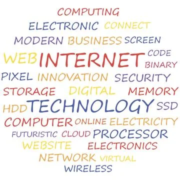 Internet Internet technology word cloud concept. Vector illustration. Copy... Stock Photos