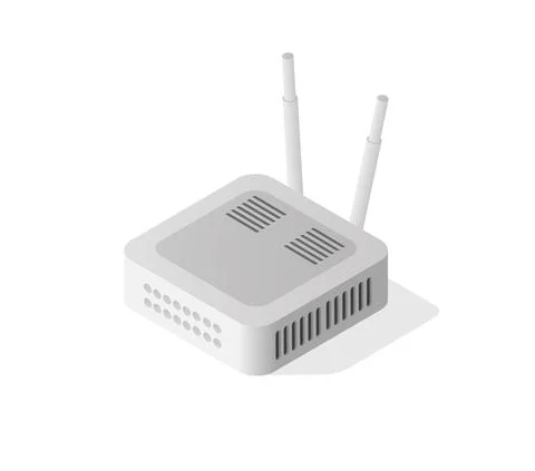 Internet isometric router for connection network 스톡 일러스트