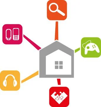 Internet, IT services, connections, network, logo Stock Illustration