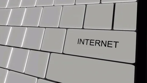 Internet-Key Concept 4K 3D animation green and dark Stock Footage 73773295