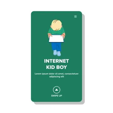 Internet kid boy vector Illustrazione stock