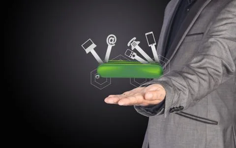 Internet, Laptop - Communication Idea Stock Illustration